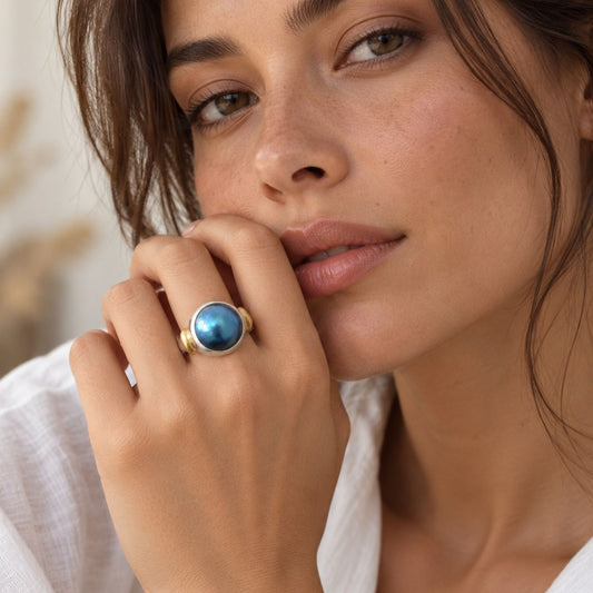 Luna Blue Mabe Ring