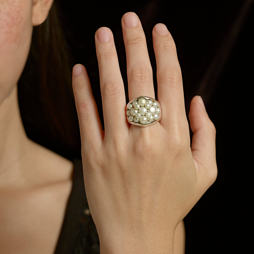 Cluster Pearls Ring - Reva Jewellery