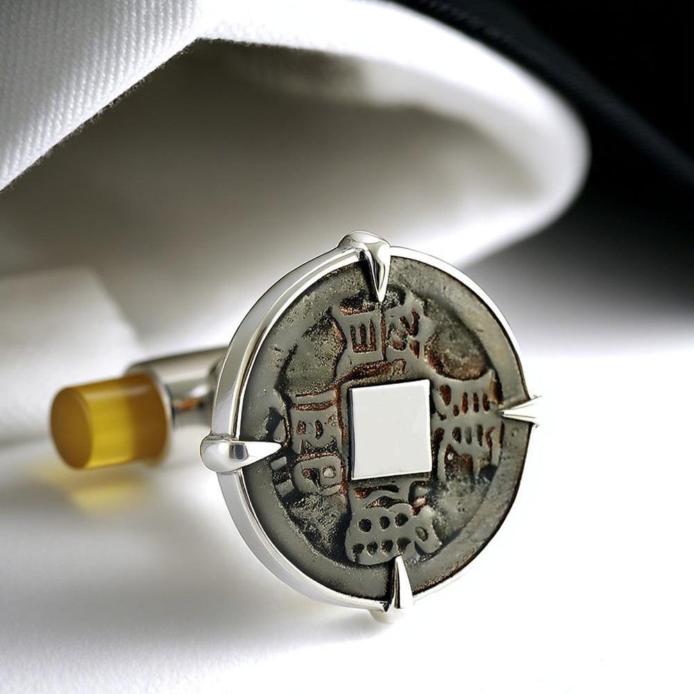 Chinese Coin Cufflinks - Reva Jewellery
