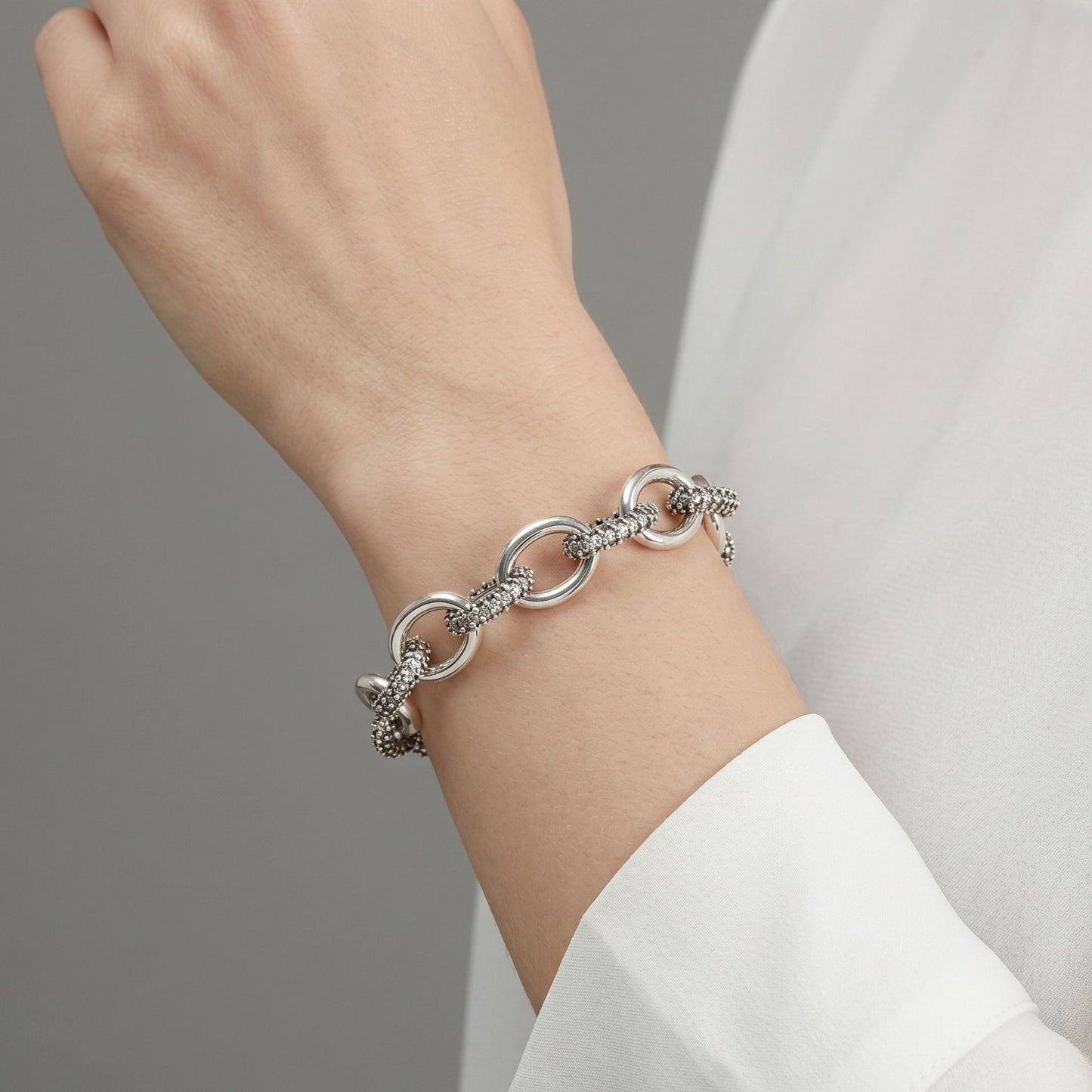 Dare Silver Granulated Bracelet - Reva Jewellery