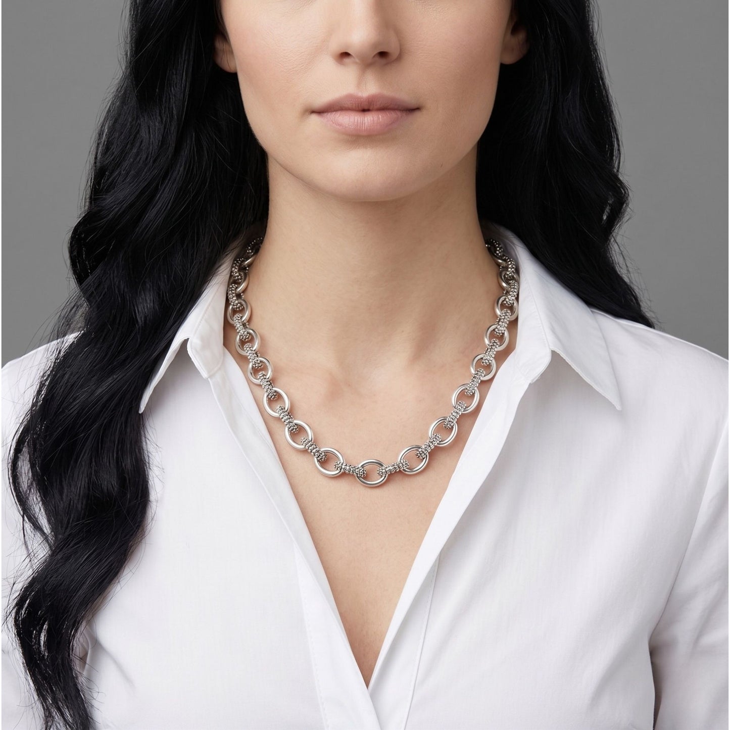 Dare Silver Granulated Necklace - Reva Jewellery