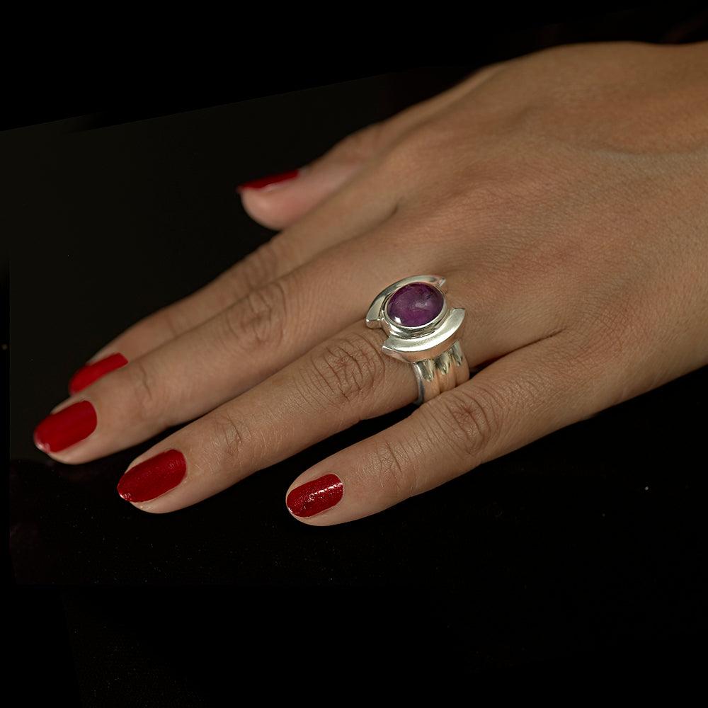 Atik Deco Amethyst Ring - Reva Jewellery