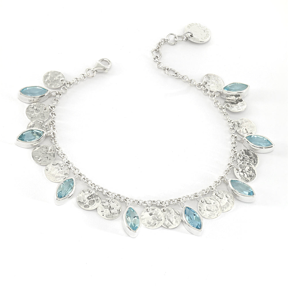 Rio Disc Charms Blue Topaz Bracelet