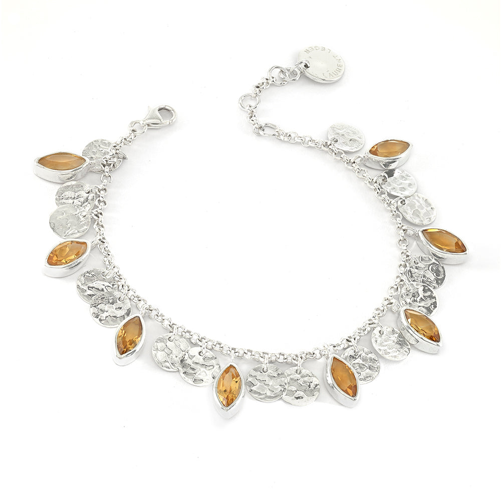 Rio Disc Charms Citrine Bracelet