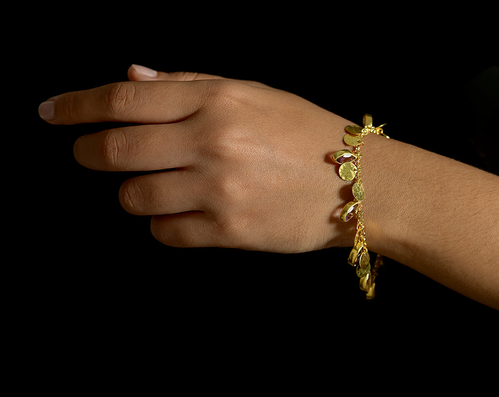 Rio Disc Charms Amethyst Bracelet Vermeil