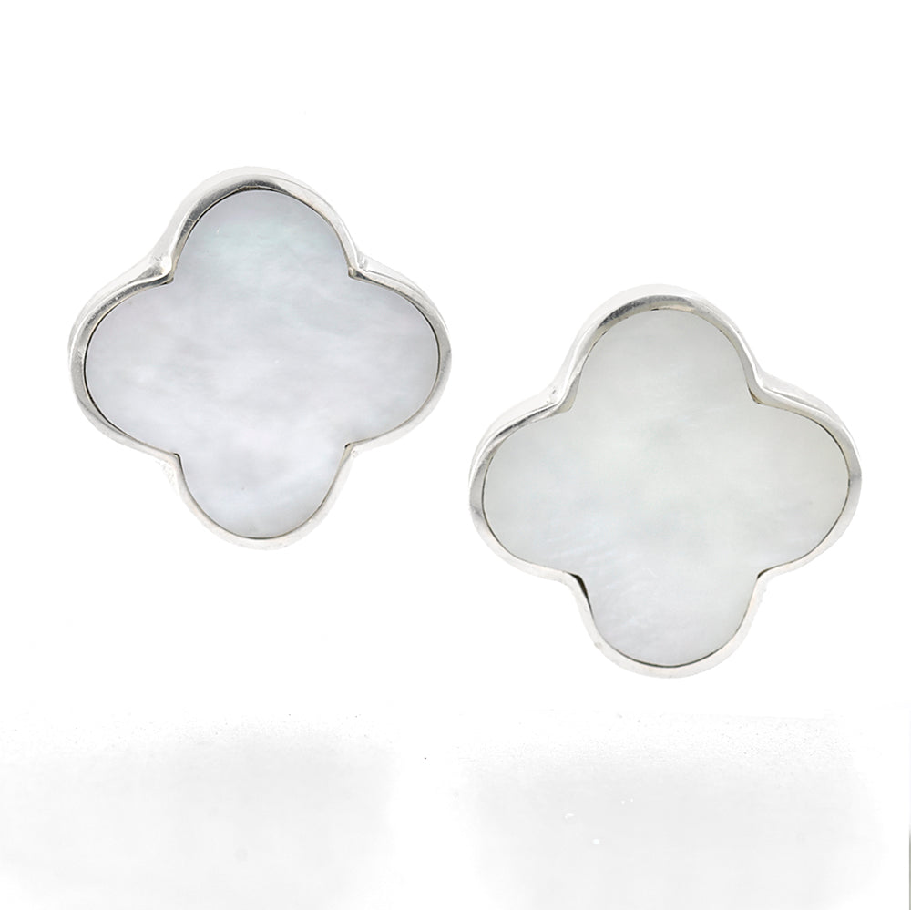 White Clover Stud Earrings
