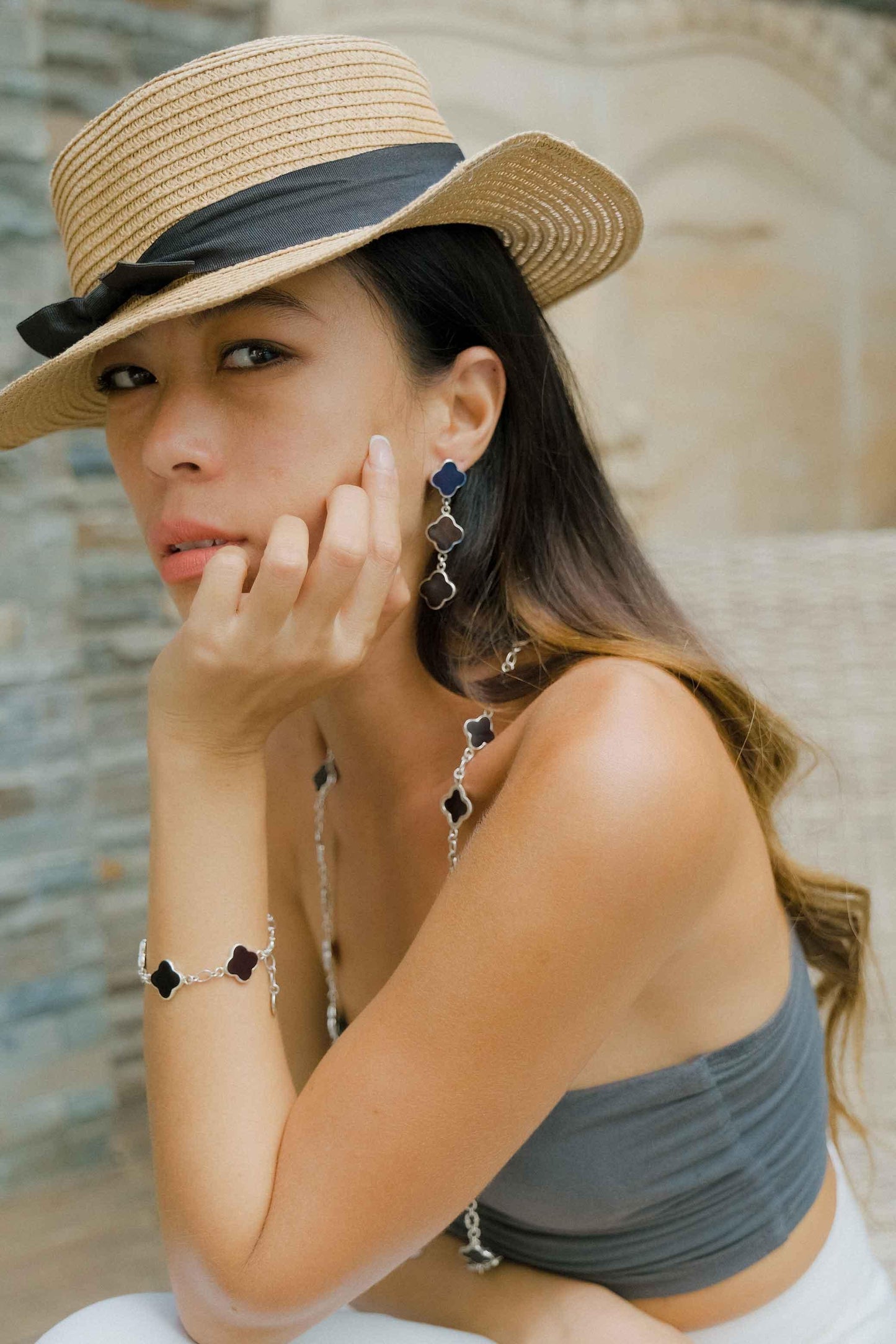 Black Clover Chain Necklace - Reva Jewellery