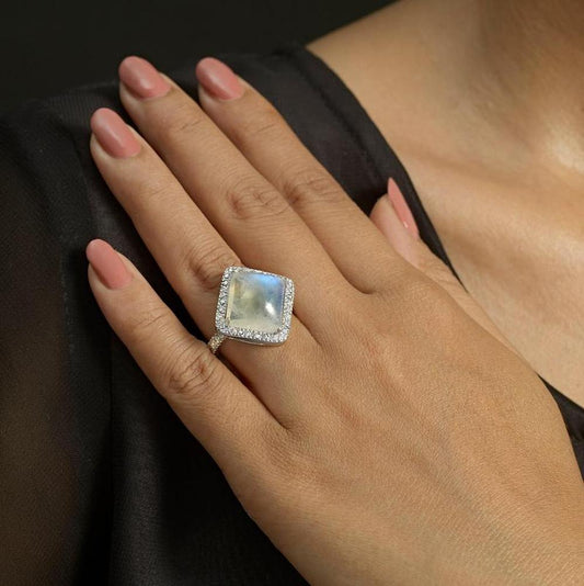 Manon Moonstone Ring - Reva Jewellery
