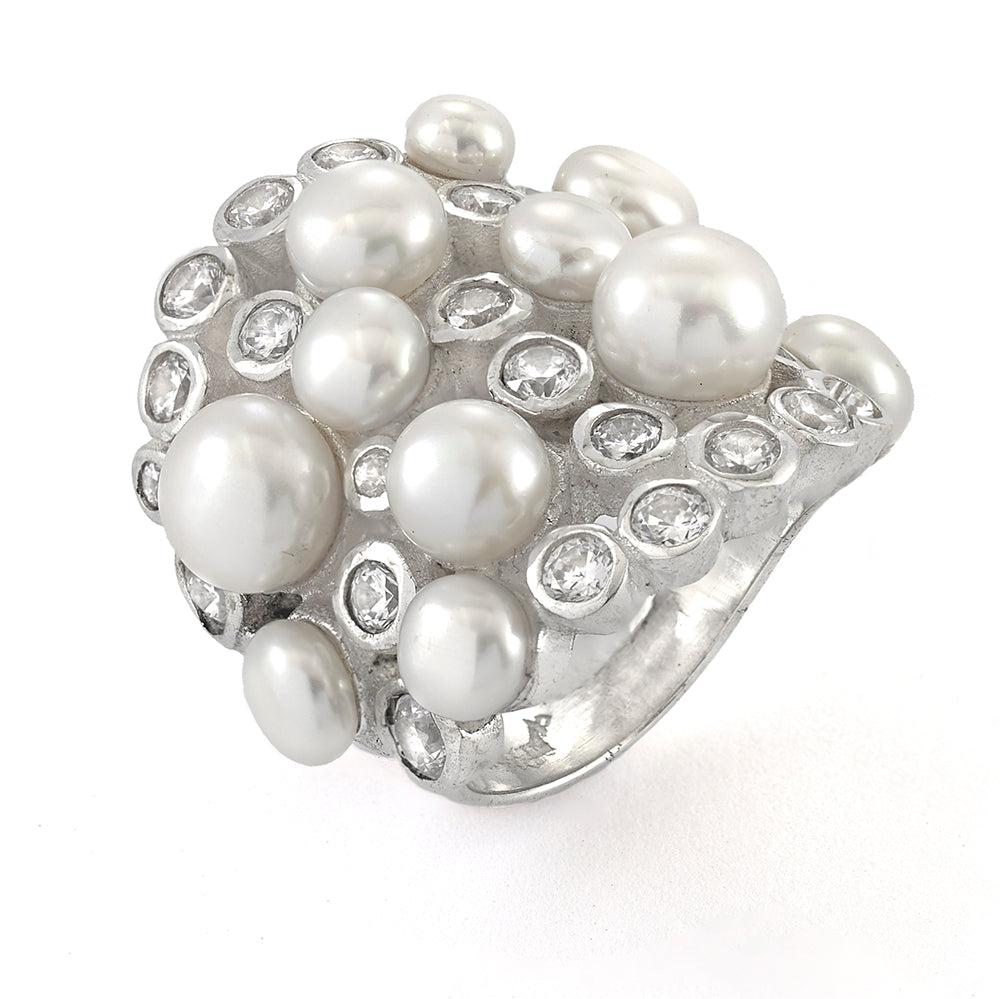Salma Pearls Ring - Reva Jewellery