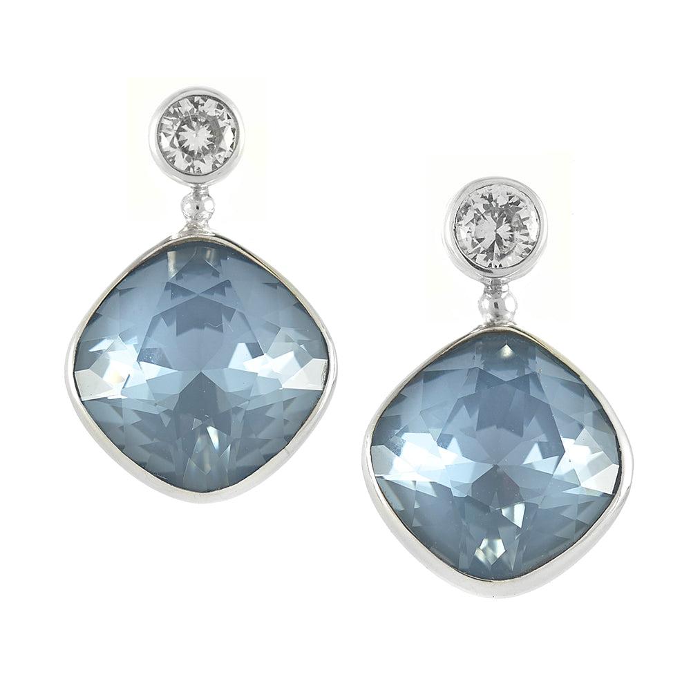 Amanda Cushion Crystal Earrings - Reva Jewellery