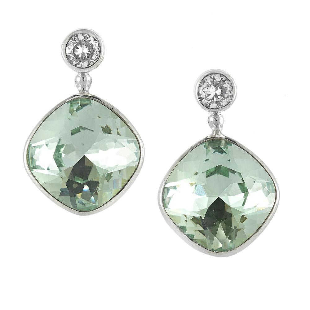 Amanda Cushion Crystal Earrings - Reva Jewellery
