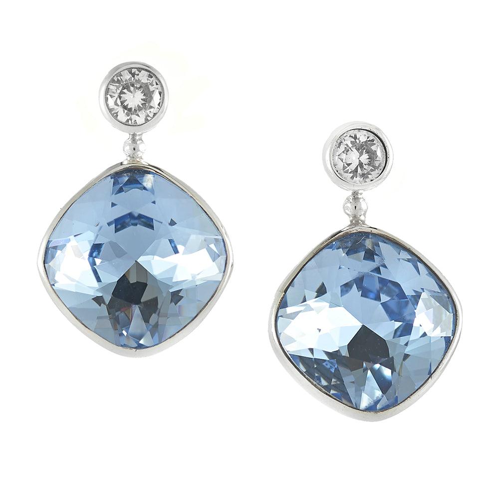 Amanda Cushion Crystal Earrings - Reva Jewellery
