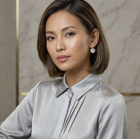 Amanda Cushion Crystal Earrings - Reva Jewellery