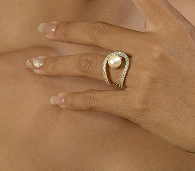 Aliza Pearl Ring - Reva Jewellery