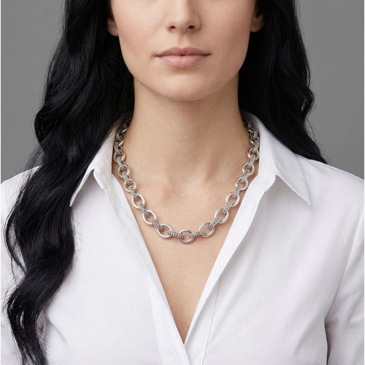 Dare Silver Granulated Necklace - Reva Jewellery