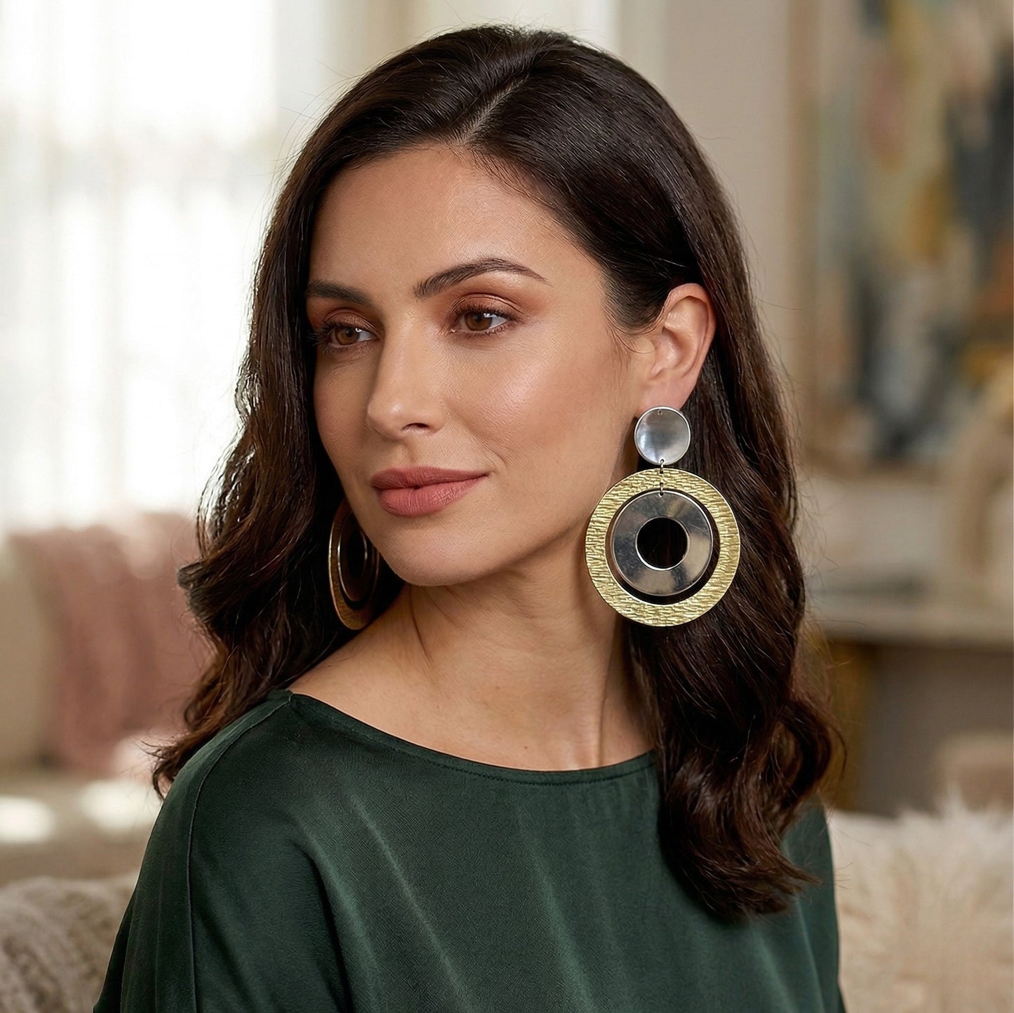 Geo Disc Earrings - Reva Jewellery