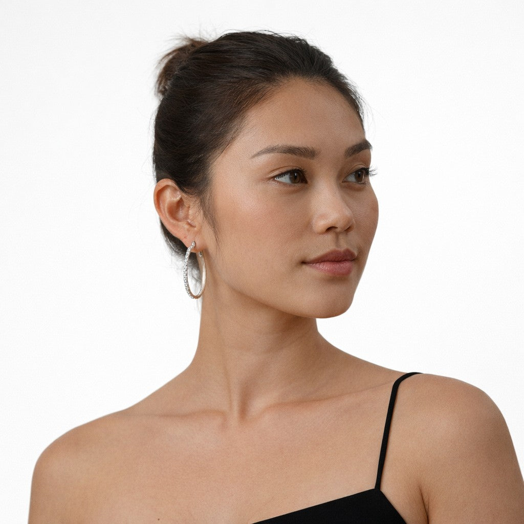 Hoop Pave Earrings - Reva Jewellery
