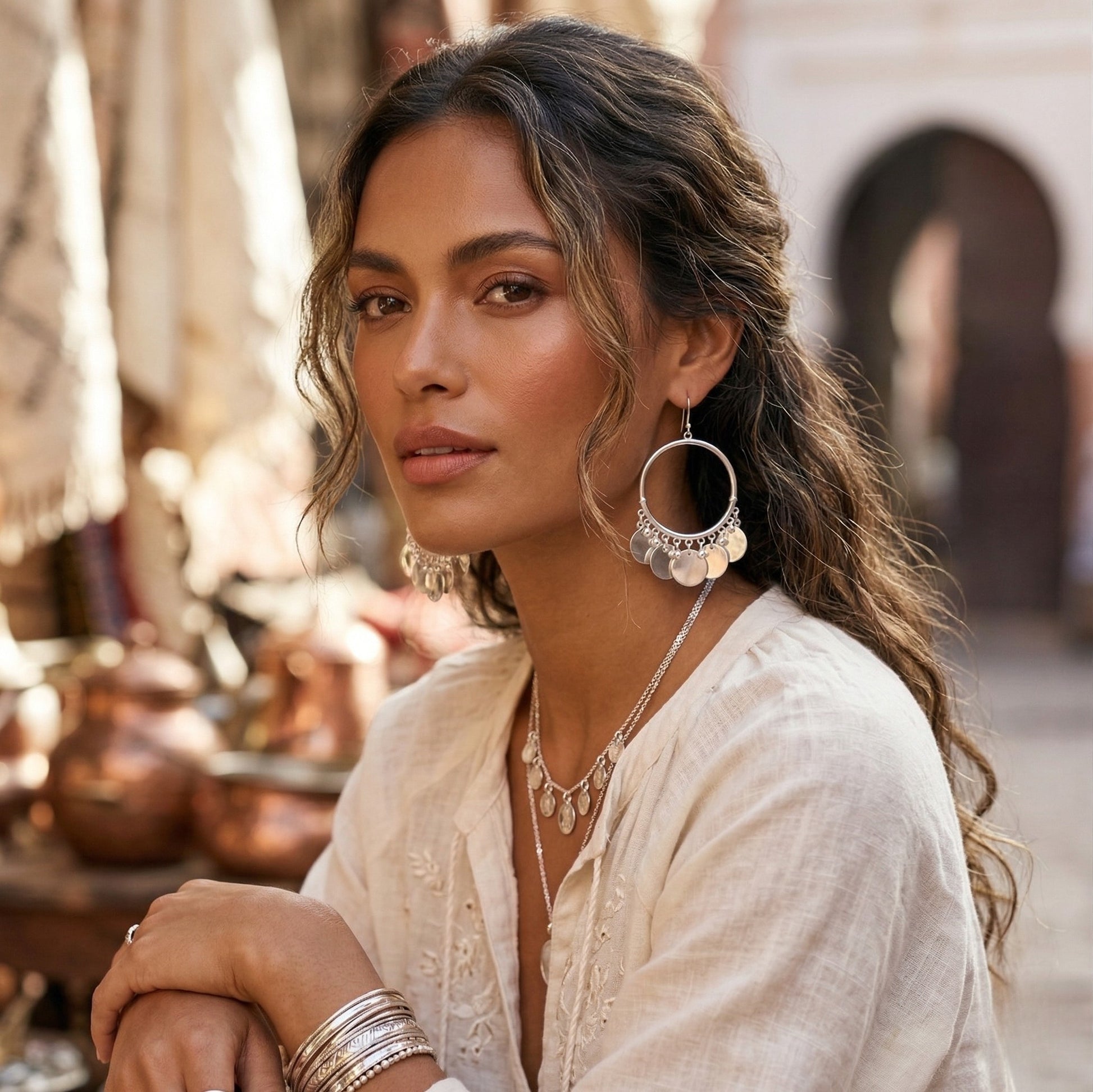 La Gitane Discs Earrings - Reva Jewellery