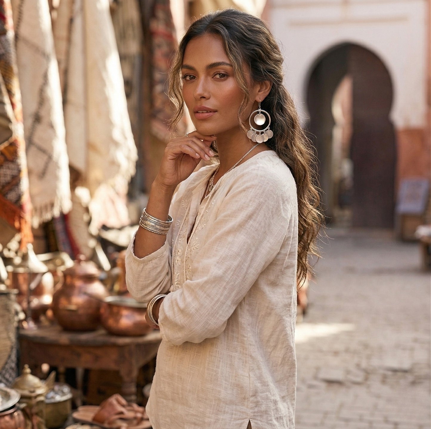 La Gitane Twin Disc Earrings - Reva Jewellery