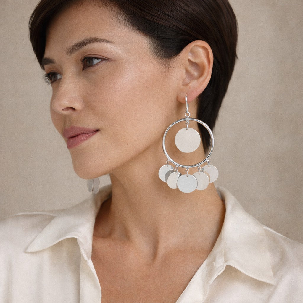 La Gitane Twin Disc Earrings - Reva Jewellery
