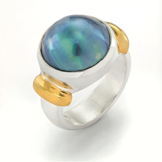 Luna Blue Mabe Ring - Reva Jewellery