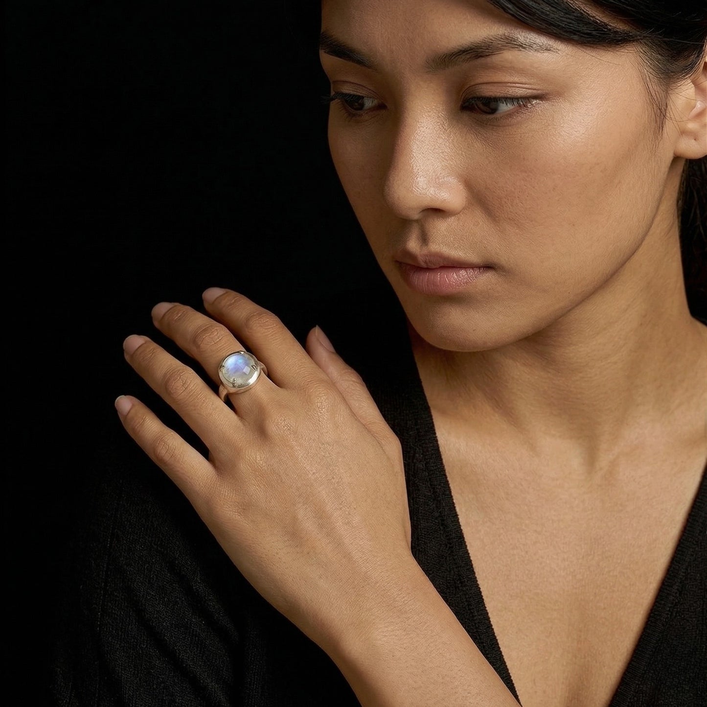 Malia Moonstone Ring - Reva Jewellery