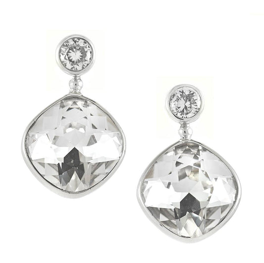 Amanda Cushion Crystal Earrings - Reva Jewellery