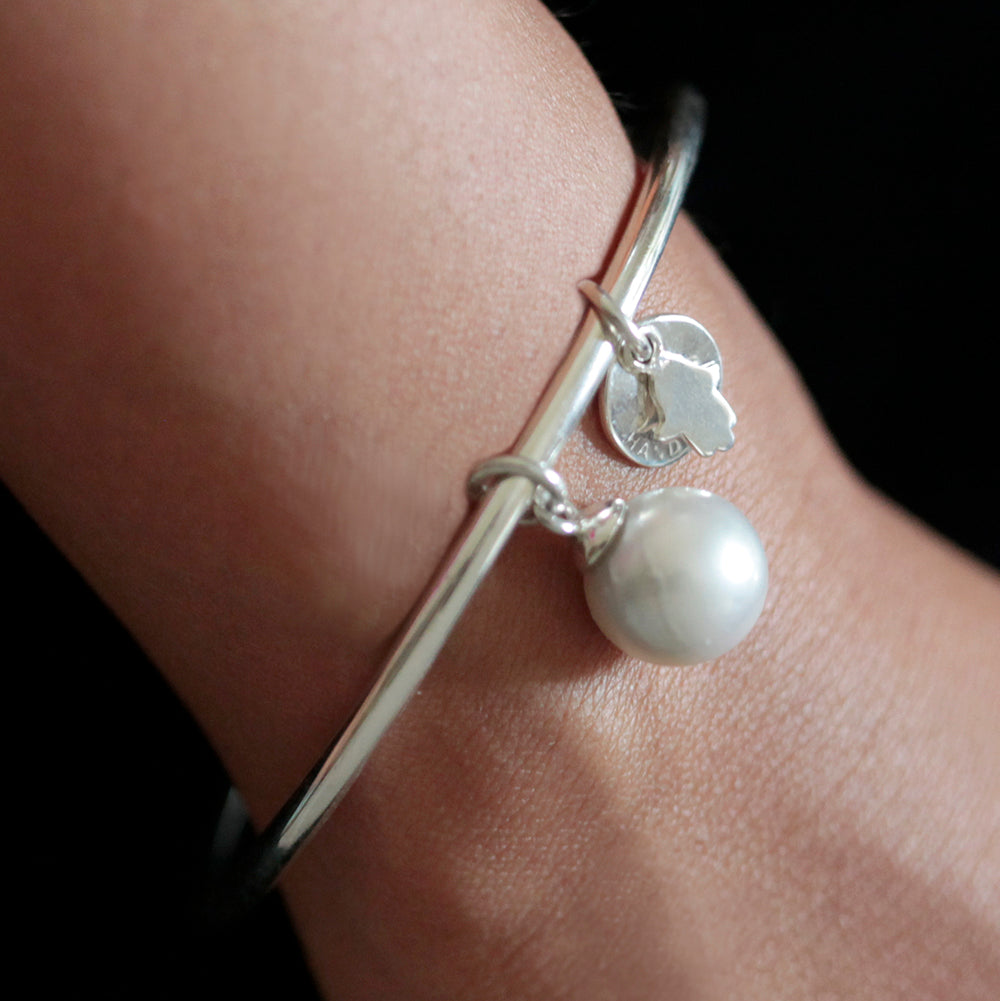 Hamsa Pearl Bangle - Reva Jewellery