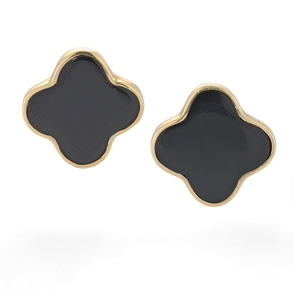 Anting Stud Black Clover Vermeil