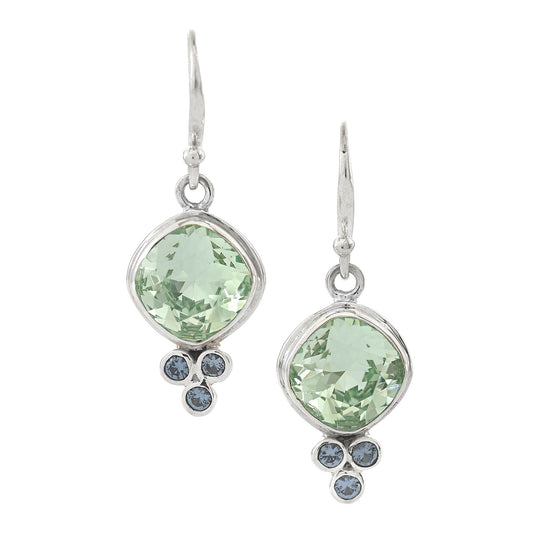 Three Little Stones Chrysolite Earrings - Reva Jewellery