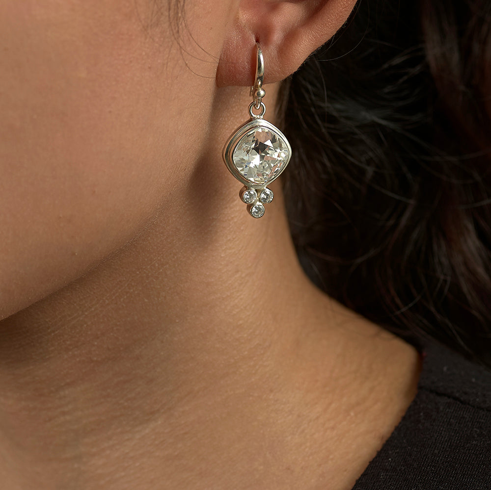 Three Little Stones Crystal Earrings - Reva Jewellery
