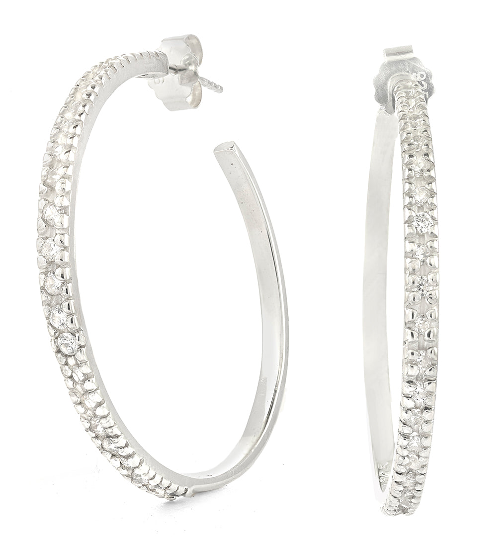 Hoop Pave Earrings - Reva Jewellery