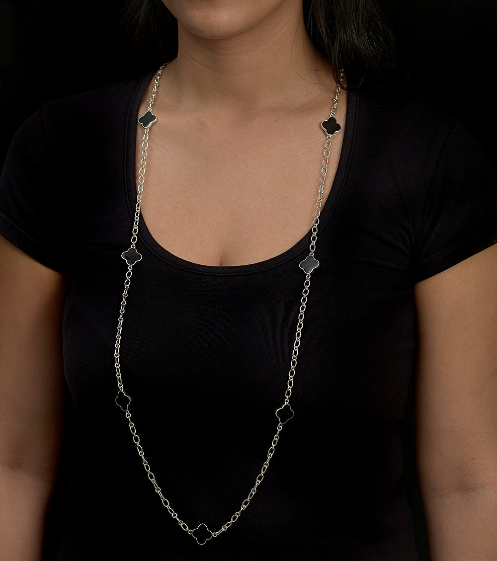 Black Clover Chain Necklace - Reva Jewellery