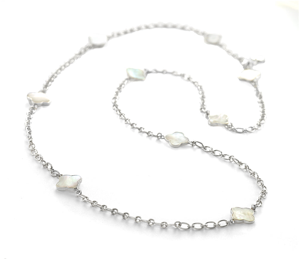White Clover Chain Necklace