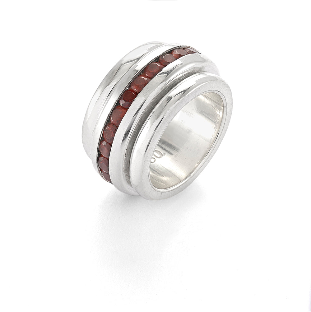 Hind Garnet Sliding Ring - Reva Jewellery
