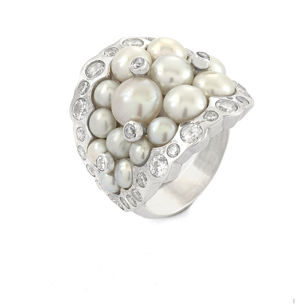 Medusa Pearls Ring - Reva Jewellery