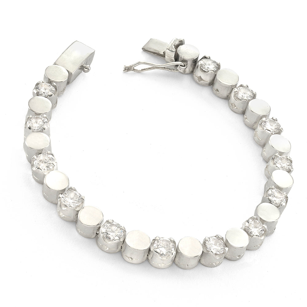 Ayla White Disc Bracelet - Reva Jewellery