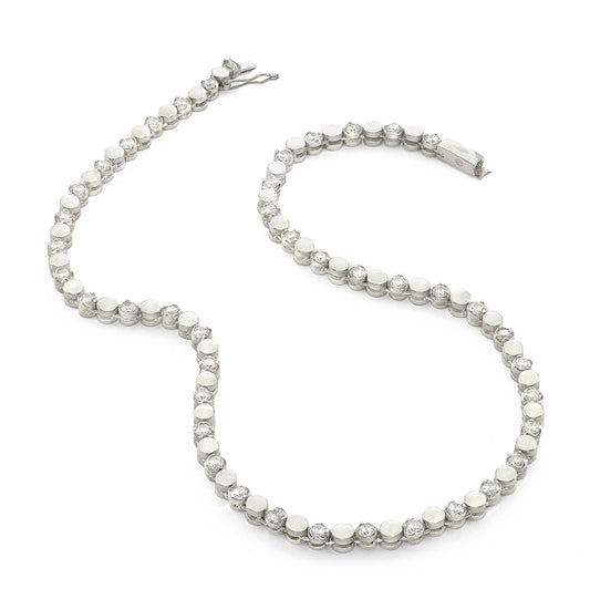 Ayla White Disc Necklace - Reva Jewellery