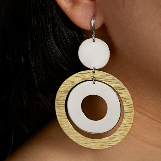 Geo Disc Earrings - Reva Jewellery