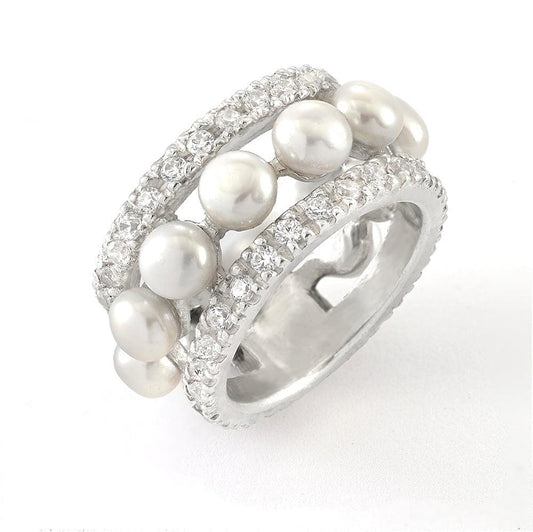 Lila Pearls Ring - Reva Jewellery